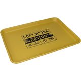 Bandeja Decorativa Para Servir Home&amp;co Metal 3x51x36cm Amarelo