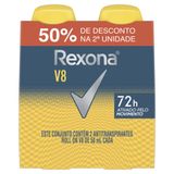 Desodorante Rexona Roll On V8 Masculino 2 Unidades De 50ml