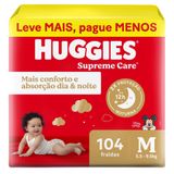 Fralda Huggies Supreme Care Tamanho M 104 Unidades Descartáveis