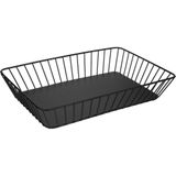 Bandeja Decorativa Fruteira Centro De Mesa Organizadora Home&amp;co Metal 6x35x24cm Preto