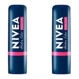 Kit 2 Hidratante Labial Hidra Color Rosa Pink Nivea 4,8g