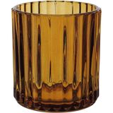 Castiçal Decorativo Porta Vela Home&amp;co Vidro 8x7x7cm Âmbar