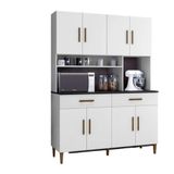 Armário De Cozinha Fortaleza 8 Portas Kaiki Móveis Branco