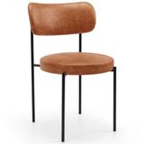 Cadeira Decorativa Estofada Para Sala De Jantar Louise L02 Couríssimo Camel - Lyam Decor