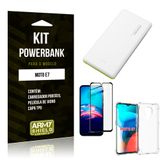 Kit Moto E7 Carregador Portátil 5K Tipo C + Capa Anti Impacto + Película Vidro 3D - Armyshield