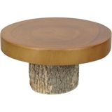 Prato Para Doces Boleira Home&amp;co Com Pé Madeira 11x22x22cm Natural