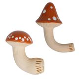 Kit 2 Ganchos De Cogumelo De Cerâmica Resistentes - Oikos