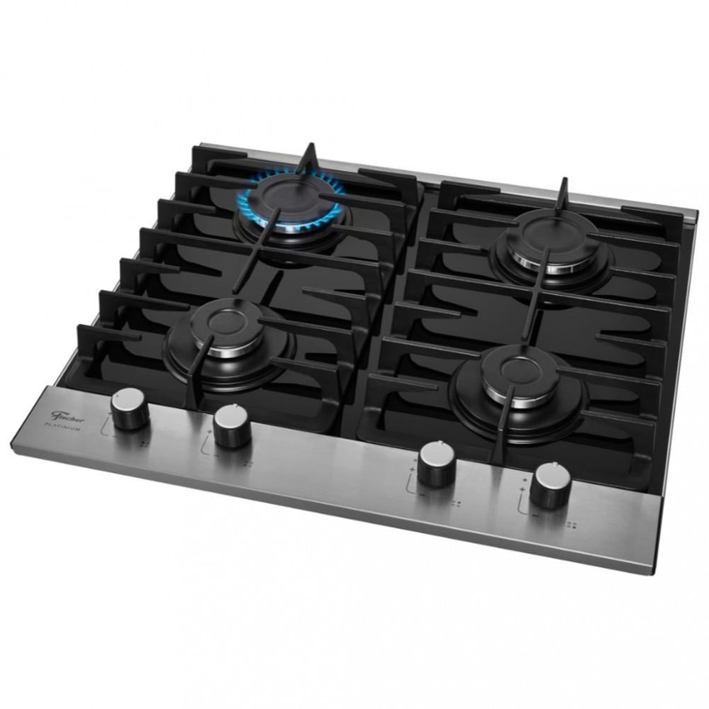 Cooktop 4 Bocas Fischer Vidro Temperado Platinium