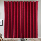 Cortina Turin Jacquard Semiblackout Floral 2,00x1,70m Para Sala Quarto Varão 2m Ilhóses - Vermelho