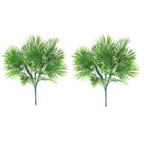 Jogo 2 Buquês Folhagem Palmeirinha Leque Verde Artificial Prime 38cm - Mc Flores