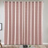 Cortina Turin Jacquard Semiblackout Floral 2,00x1,70m Para Sala Quarto Varão 2m Ilhóses - Rosê