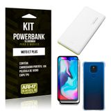 Kit Moto E7 Plus Carregador Portátil 10K + Capa Anti Impacto + Película Vidro 3D - Armyshield