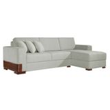 Sofá 4 Lugares Bretanha Com Chaise Direito Linho Cinza