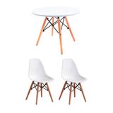 Conjunto De Mesa Infantil Well Com 2 Cadeiras Eames Branco