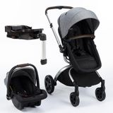 Carrinho Com Bebê Conforto E Base Travel System Epic 360 Trio Isofix Cinza Névoa - Infanti