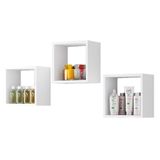 Kit 3 Nichos Decorativo 30 Cm Branco Ajl