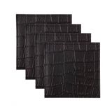 Porta Copos Alligator 4 Peças Em Couro 10x10cm Maxwell &amp; Williams Preto