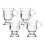 Jogo 4 Caneca De Café 117ml Hanover Vidro Cristalino Transparente Xícara Em Casa Tem