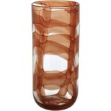 Vaso Decorativo Enfeite Casa Vidro 28x12x12cm Âmbar