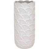 Vaso Decorativo Enfeite Casa Cerâmica 33x15x15cm Bege