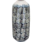 Vaso Decorativo Enfeite Casa Cerâmica 32x14x14cm Azul