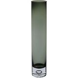 Vaso Decorativo Enfeite Casa Tubo Home&amp;co Vidro 30x6x6cm Fume