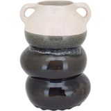 Vaso Decorativo Enfeite Casa Cerâmica 26x18x18cm Cinza