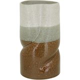 Vaso Decorativo Enfeite Casa Cerâmica 28x16x16cm Marrom
