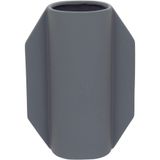 Vaso Decorativo Enfeite Casa Cerâmica 23x17x17cm Cinza