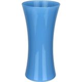Vaso Decorativo Enfeite Casa Redondo Home&amp;co Leitoso Vidro 25x12x12cm Azul
