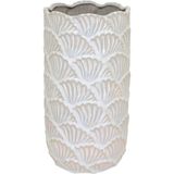 Vaso Decorativo Enfeite Casa Cerâmica 26x14x14cm Bege