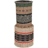 Vaso Decorativo Enfeite Casa Fibra 55x20x20cm Verde