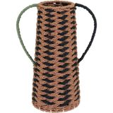 Vaso Decorativo Enfeite Casa Fibra 31x23x23cm Bege