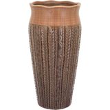 Vaso Decorativo Enfeite Casa Cerâmica 33x16x16cm Marrom