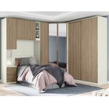 Quarto Solteiro Completo Henn Seletto 5 Peças 8 Portas 3 Gavetas