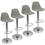 Kit 4 Banquetas Joly Luisa Eames Saarinen Base Giratória Cromada - Cinza