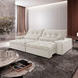 Sofá Nivus Linho 02 Módulos De 100m B25cm Meu Sofá Online A302 Linho Branco