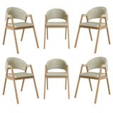 Kit 6 Cadeiras Para Mesa De Jantar Moderna Courino Balaqui Bege