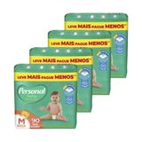 Fralda Descartável Personal Giga Média - 4 Embalagem Com 90 Unidades - Total De 360 Tiras