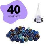 Bolinha De Vidro / Gude Colorida Com 40 Pecas