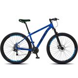 Bicicleta Aero Quadro De Aluminio Aro 29 Emotion 475-16 Azul Com Preto