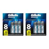 Carga Barbeador Mach3 Tradicional Com 8un - Kit Com 2un