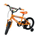 Bicicleta Infantil Menino Aro 16 Com Rodinhas Freio V-brake Bicikids Laranja