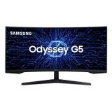 Monitor Samsung Gamer Curvo Odyssey 34" 165hz 1ms Wqhd Ultrawide Hdmi Dp Freesync Premium Preto