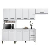 Cozinha Modulada Atenas 10 Portas 3 Gavetas Kaiki Móveis Branco