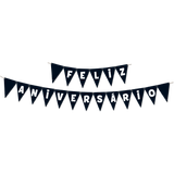 Faixa &#39;feliz Aniversário&#39; Preta Decoração Festiva