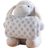 Bichinho De Pelúcia Fazenda New Com Manta Bebê 100x75cm Cachorrinho