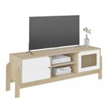 Rack Para Tv Até 60" Nature Naturale/branco Artely Naturale/branco