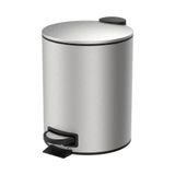 Lixeira Com Pedal E Balde 5l Aço Inoxidável Escovado Linha Spin Brinox Aço Inoxidável