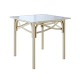 Mesa Katrina Off White Quadrada Tampo De Madeira 90cm Branco